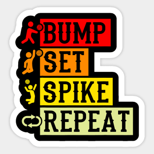 Bump Set Spike Repeat Volleyball Shirt For Girls Teens Women Sticker